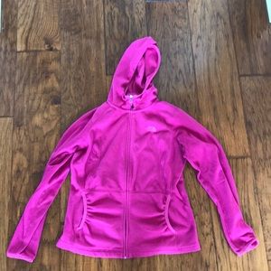 North Face pink women’s full zip fleece hoodie